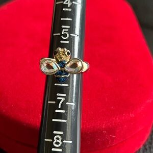 Betsey Johnson Gold and Blue Bee Ring